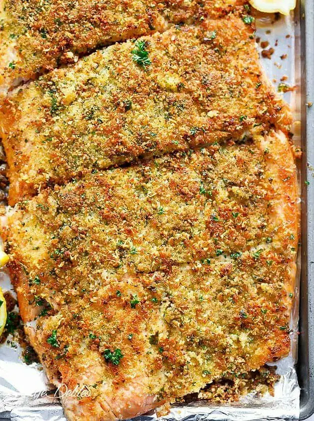 Crispy Garlic Parmesan Salmon