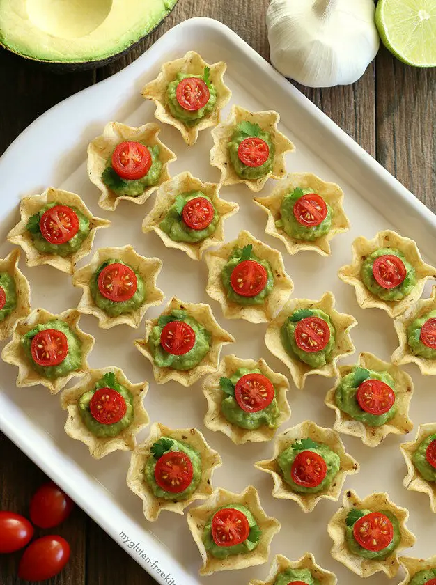 Gluten-free Chip and Guacamole Bites