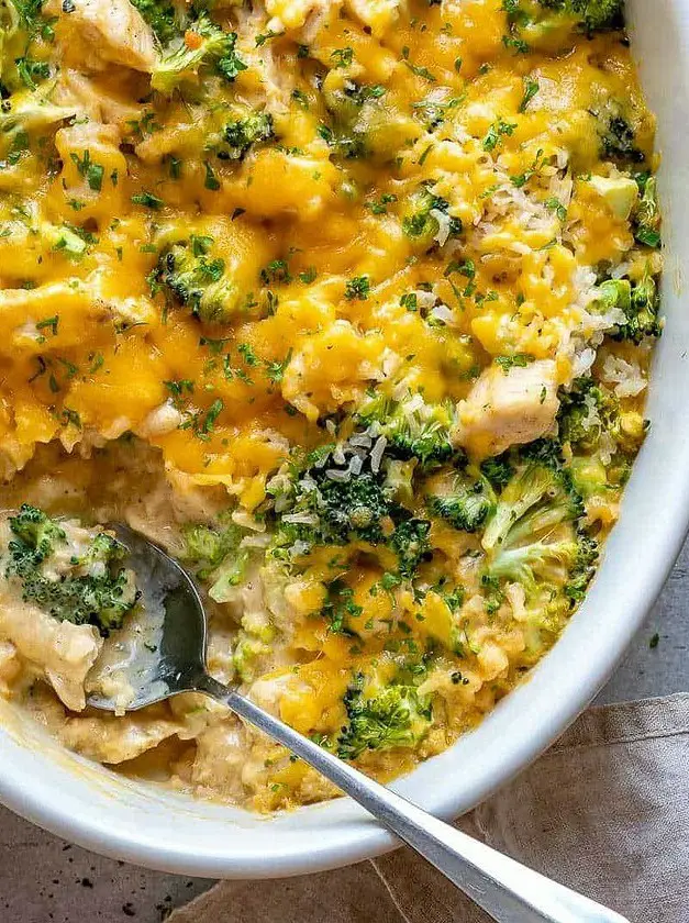 Easy Chicken Broccoli Rice Casserole