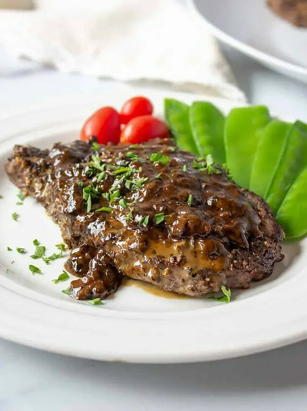 Elk Steak au Poivre