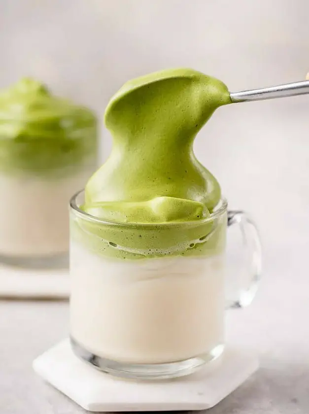 Vegan Dalgona Matcha Latte