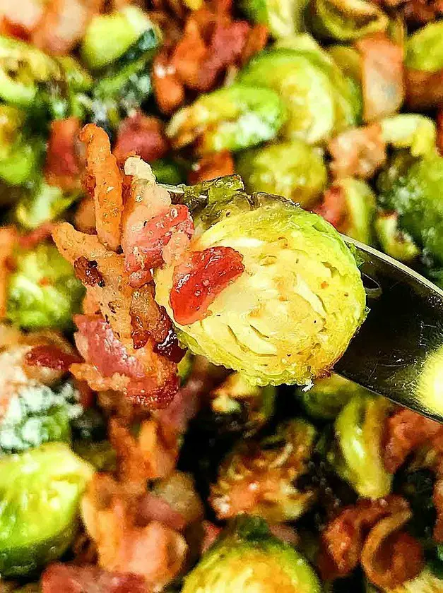 Air Fryer Brussel Sprouts with Bacon