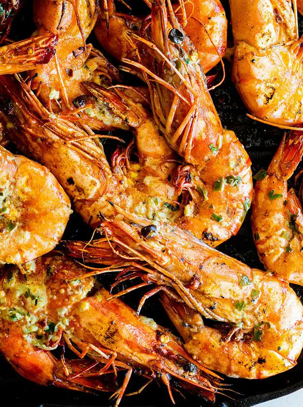 Grilled Garlic Butter Prawns