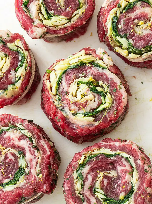 Stuffed Flank Steak Rolls