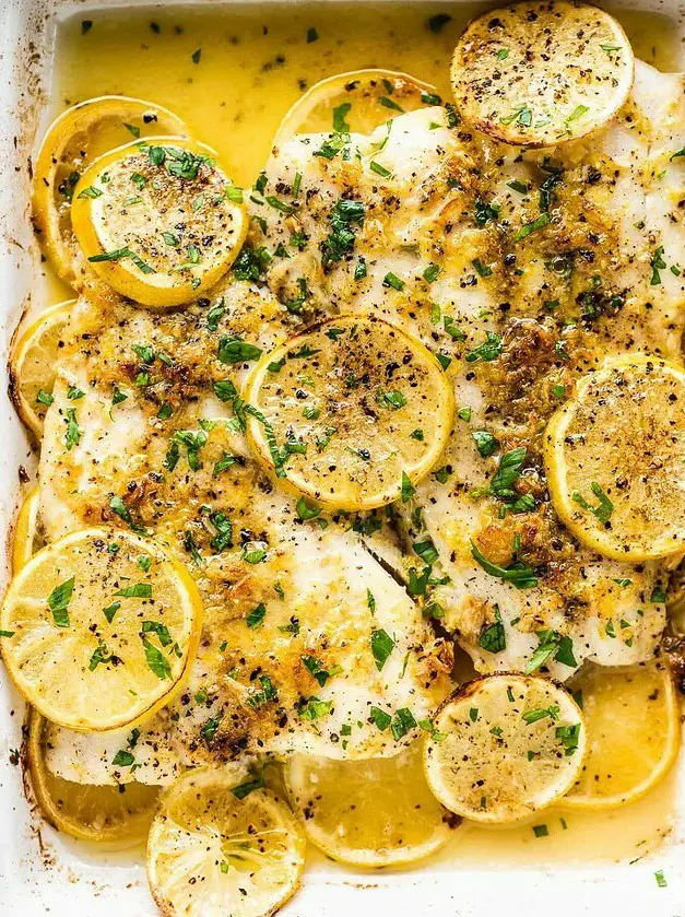 Lemon Garlic Butter Baked Fish