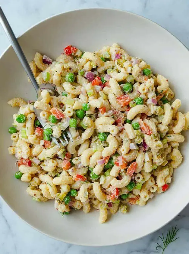 Vegan Macaroni Salad with Peas