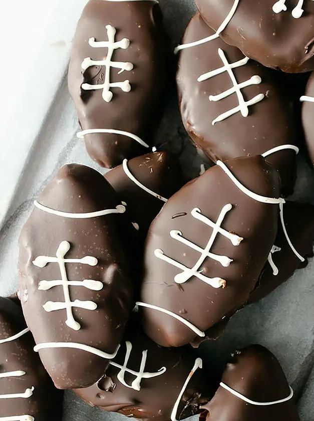 Chocolate Covered Peanut Butter Footballs