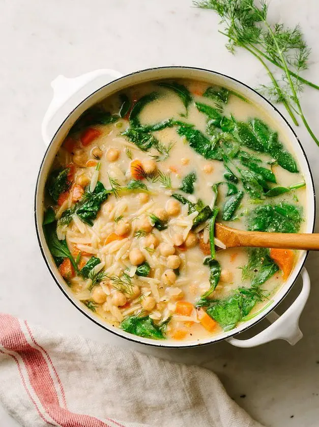 Lemon Chickpea Orzo Soup