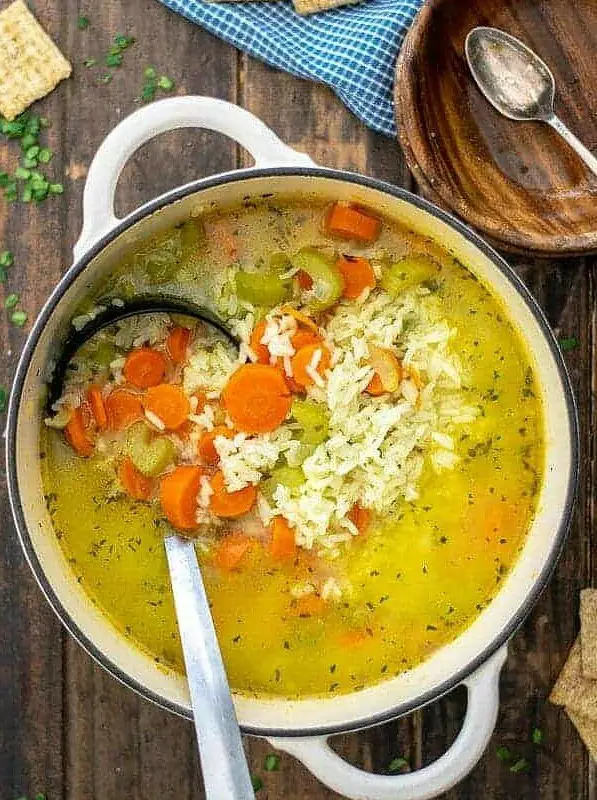 Simple Vegetable Rice Soup