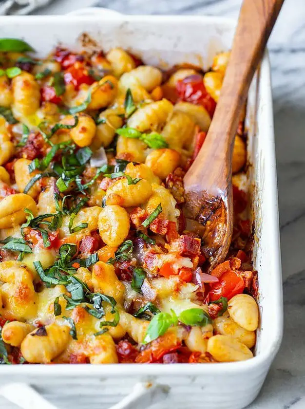 Chorizo & Red Pepper Baked Gnocchi