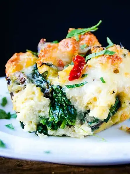 Spinach and Mushroom Breakfast Strata