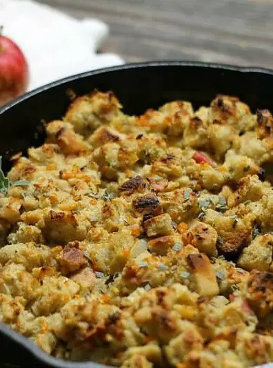 Skillet Cooked Apple and Sage Stuffing