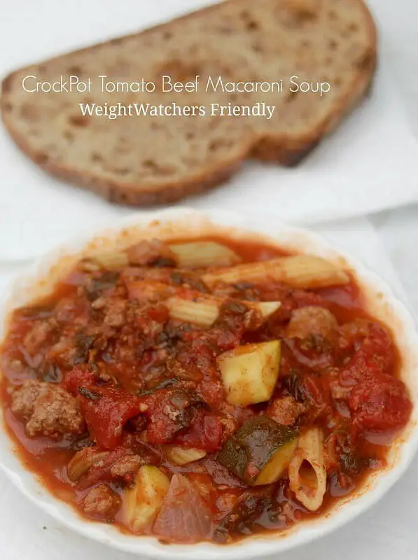 Crock Pot Tomato Beef Macaroni Soup