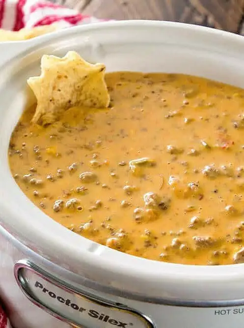 Spicy Crock Pot Cheesy Hamburger Dip