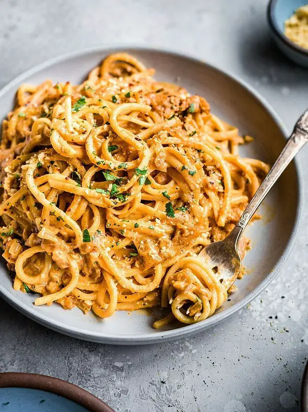 Creamy Vegan Pantry Pasta