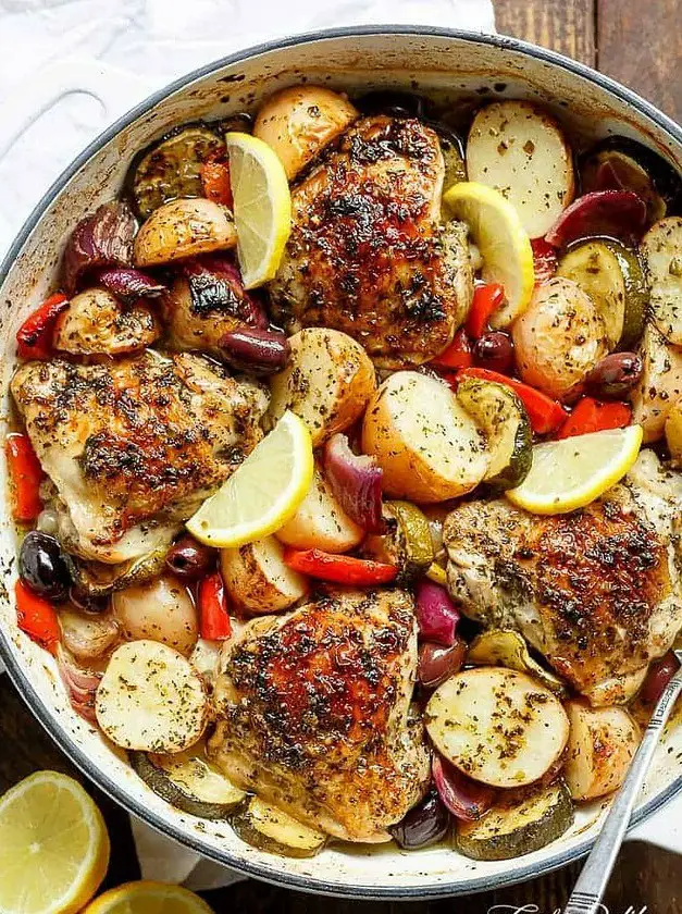 Lemon Herb Mediterranean Chicken + Potatoes