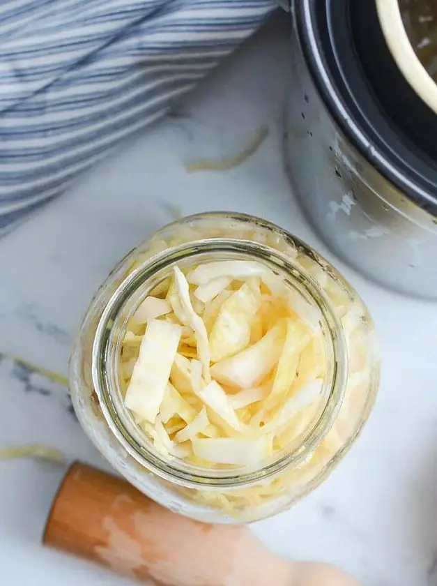 Homemade Sauerkraut in a Crock