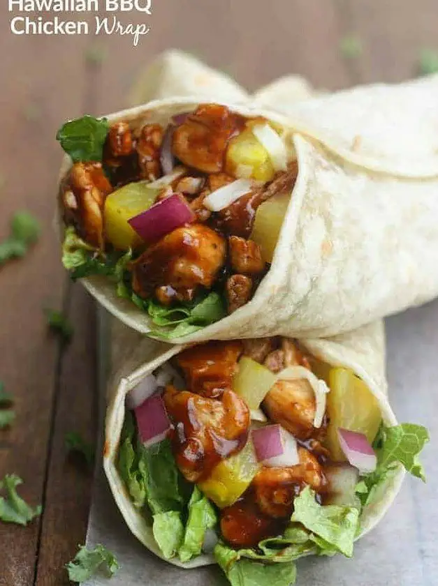 Hawaiian BBQ Chicken Wraps