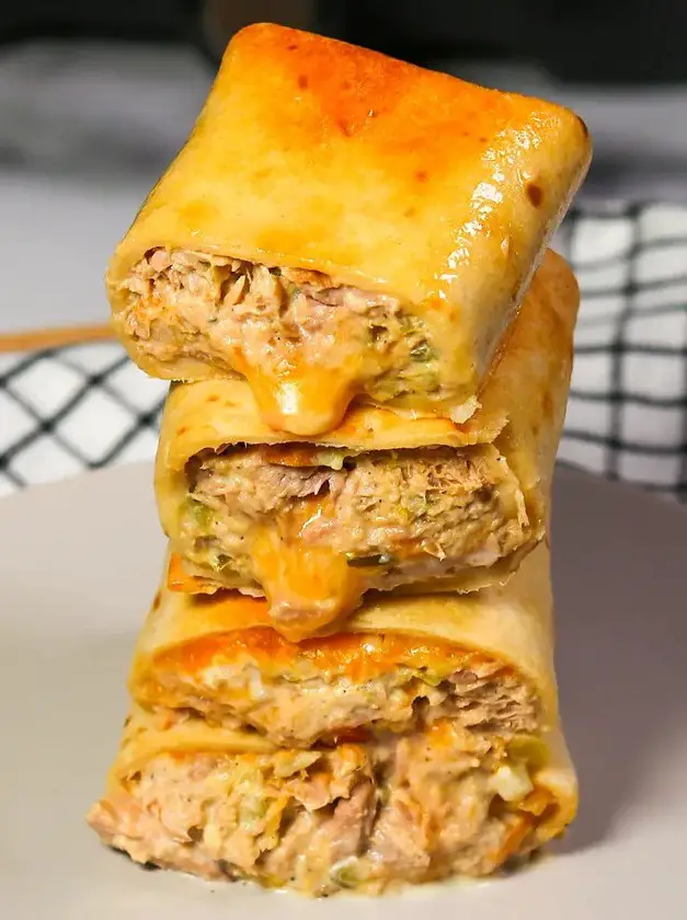 Air Fryer Tuna Melt Wraps