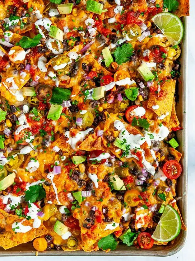 Loaded Vegetarian Sheet Pan Nachos