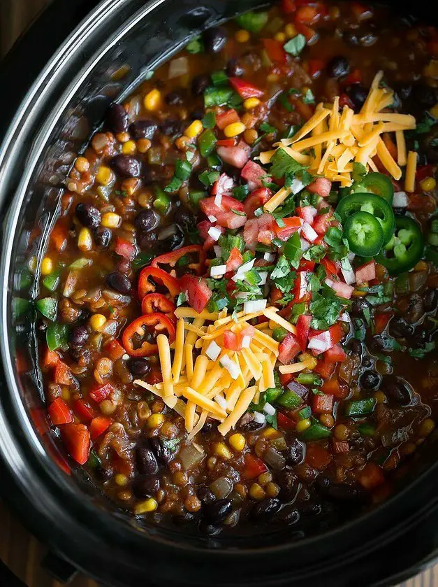 Slow Cooker Lentil Taco Chili