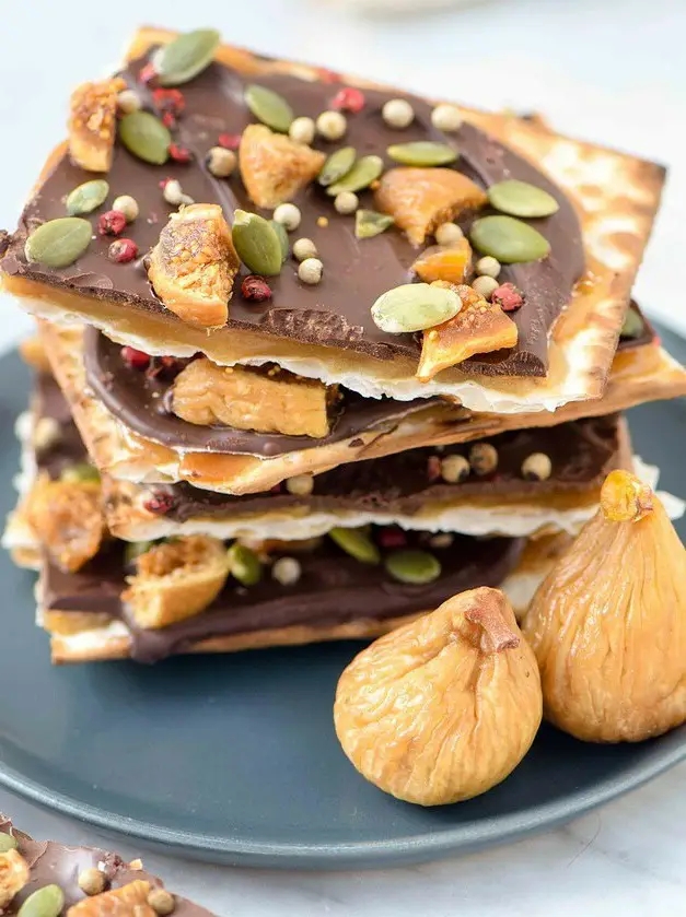 Caramel Matzoh Crunch with Figs & Pepitas