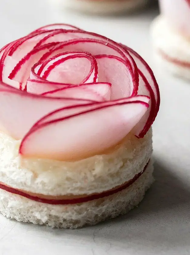 Radish Rose Tea Sandwiches