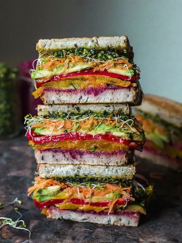 Rainbow Roast Vegetable Sandwiches