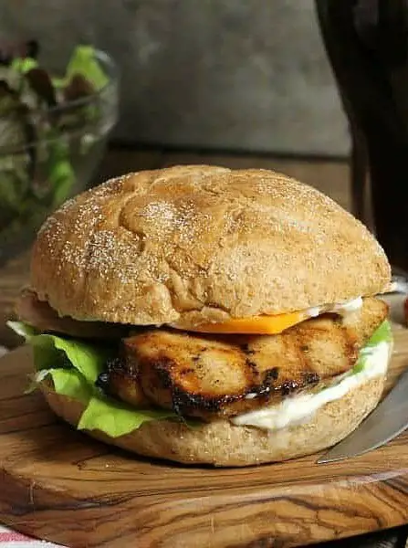 Marinated Grilled Chicken Burgers