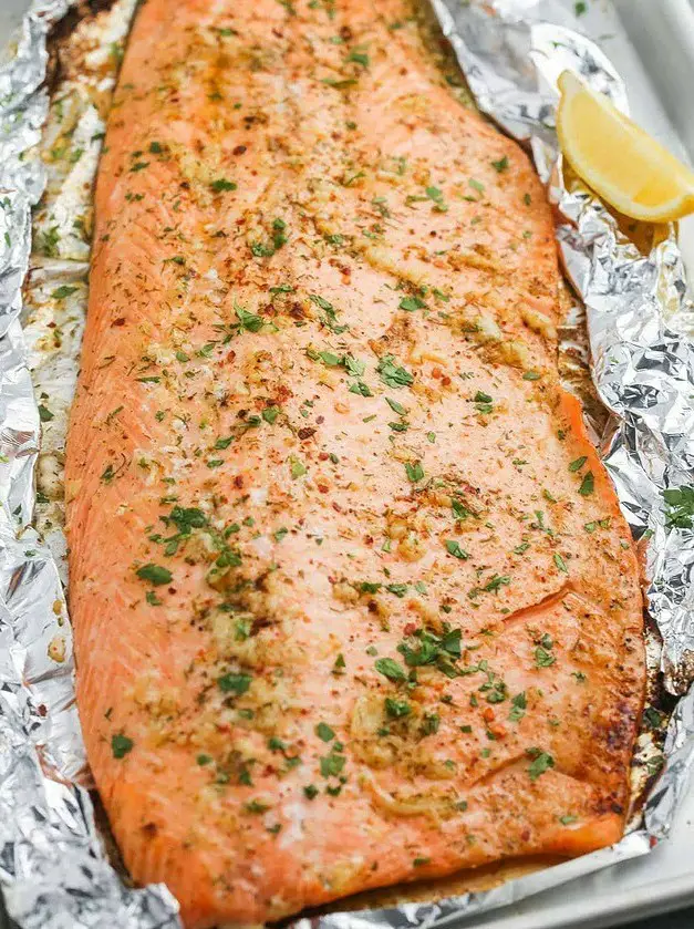 Garlic Butter Baked Trout