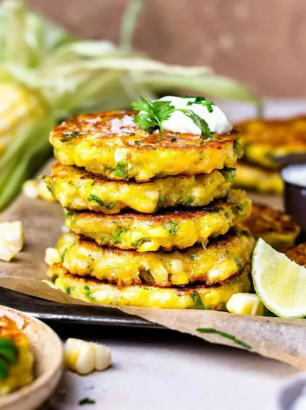 Cheesy Corn Fritters