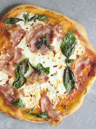 Burrata Pizza with Pancetta