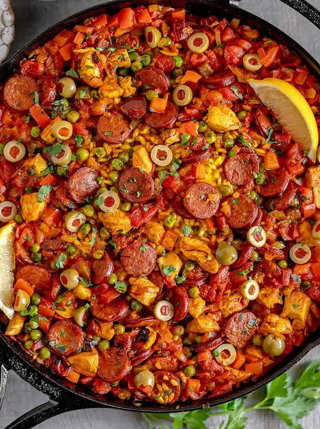 Chorizo and Chicken Paella