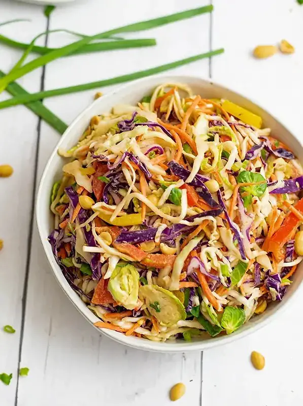 Asian Cabbage Slaw with Peanut Lime Dressing