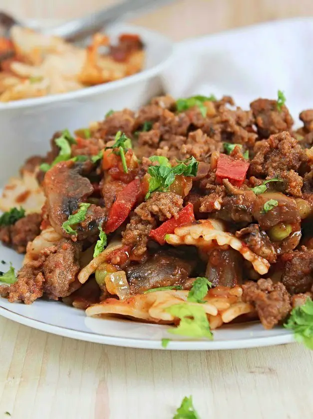 Beef Pasta with Ground Beef & Farfalle