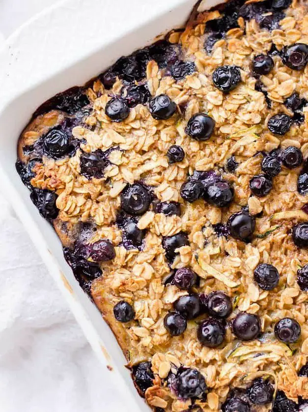 Zucchini Blueberry Baked Oatmeal