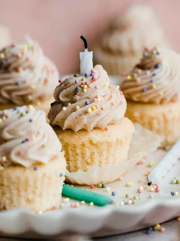 Mini Vanilla Cupcakes with Brown Butter Frosting