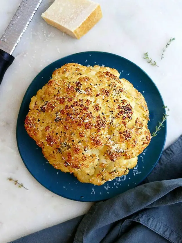 Baked Whole Cauliflower with Cheese