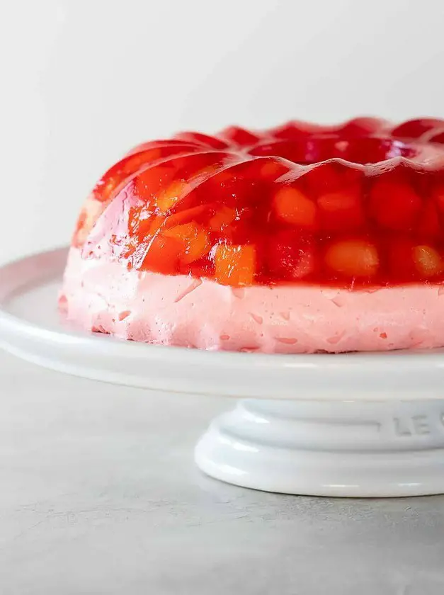 Jello Mold with Fruit Salad