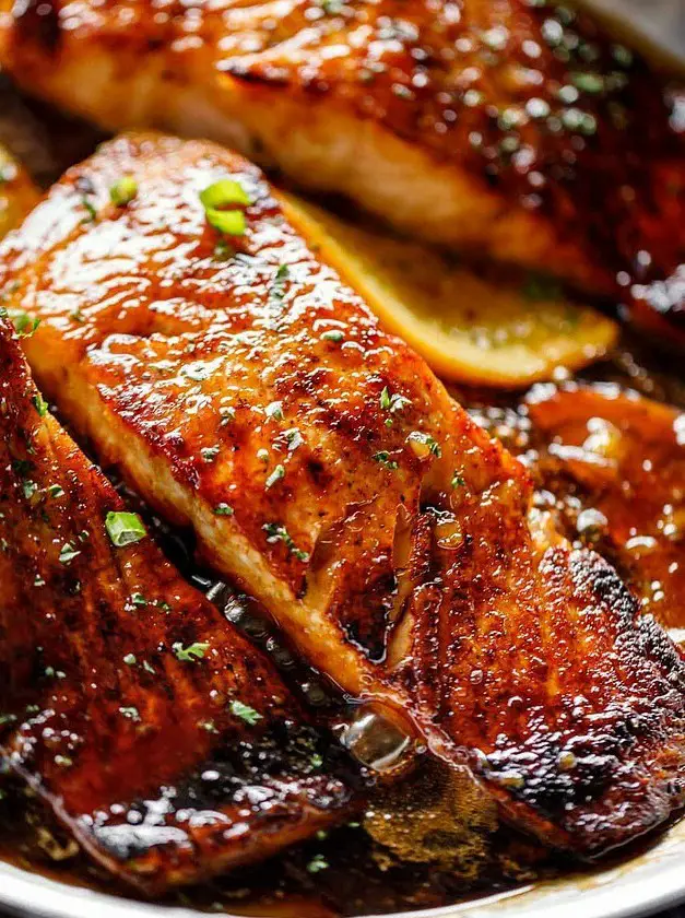 Crispy Honey Orange Glazed Salmon