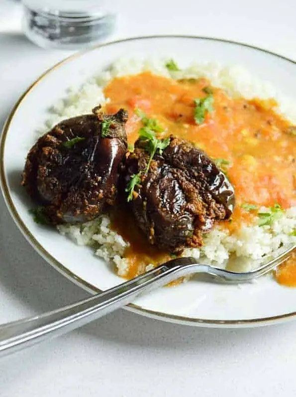 Spice Stuffed Baby Eggplants