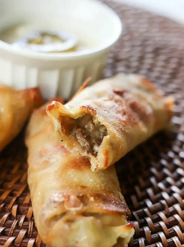 Air Fryer Philly Cheesesteak Egg Rolls