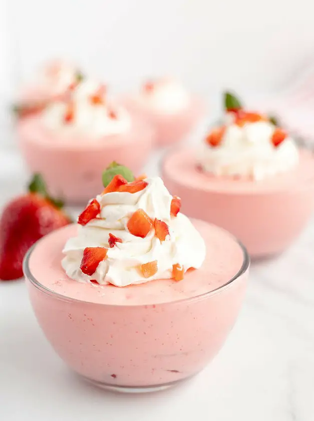 Strawberry Jello Mousse Cups