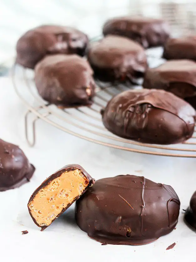 Crispy Chocolate Covered Peanut Butter Eggs