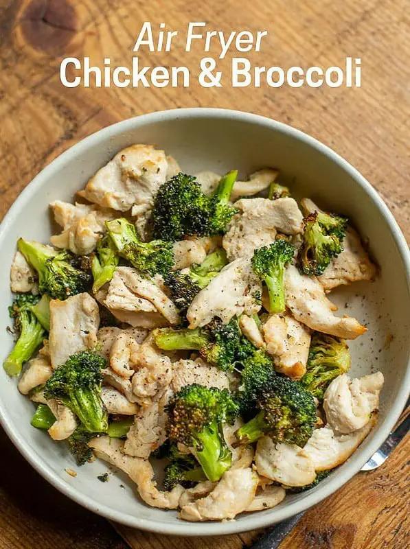 Air Fryer Garlic Chicken & Broccoli