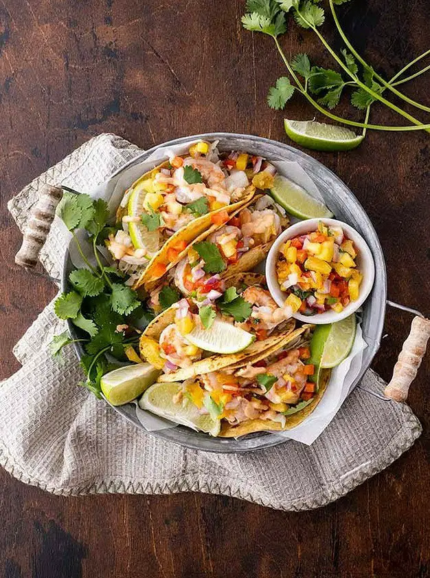 Spicy Shrimp Tacos with Pineapple Salsa