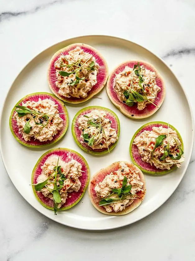 Watermelon Radish Bites