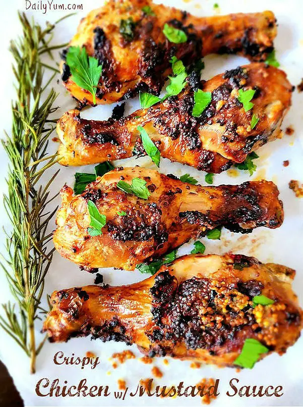 Crispy Air Fryer Chicken Drumsticks with Mustard Sauce