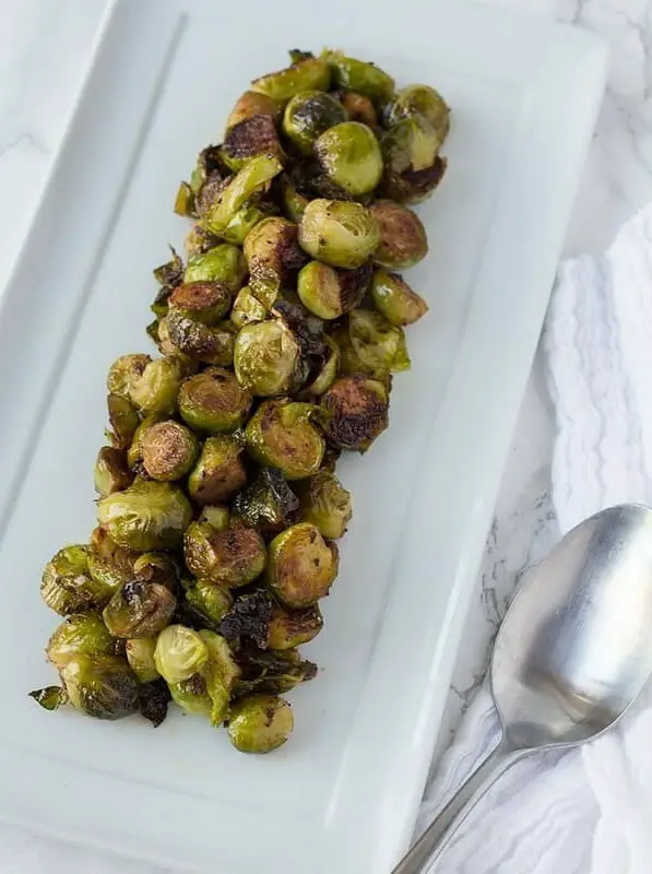 Apple Cider Oven Roasted Brussel Sprouts