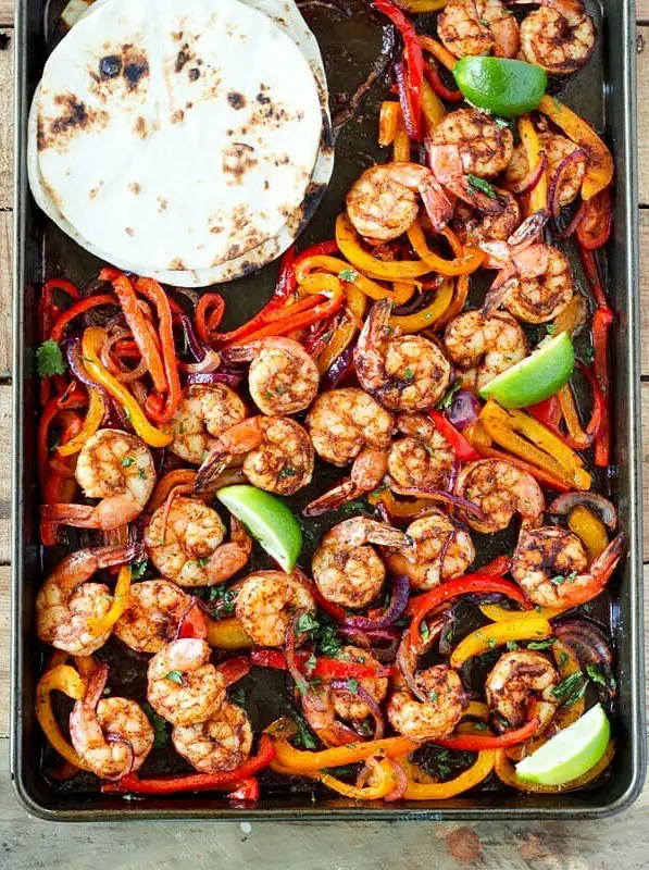 Sheet Pan Shrimp Fajitas